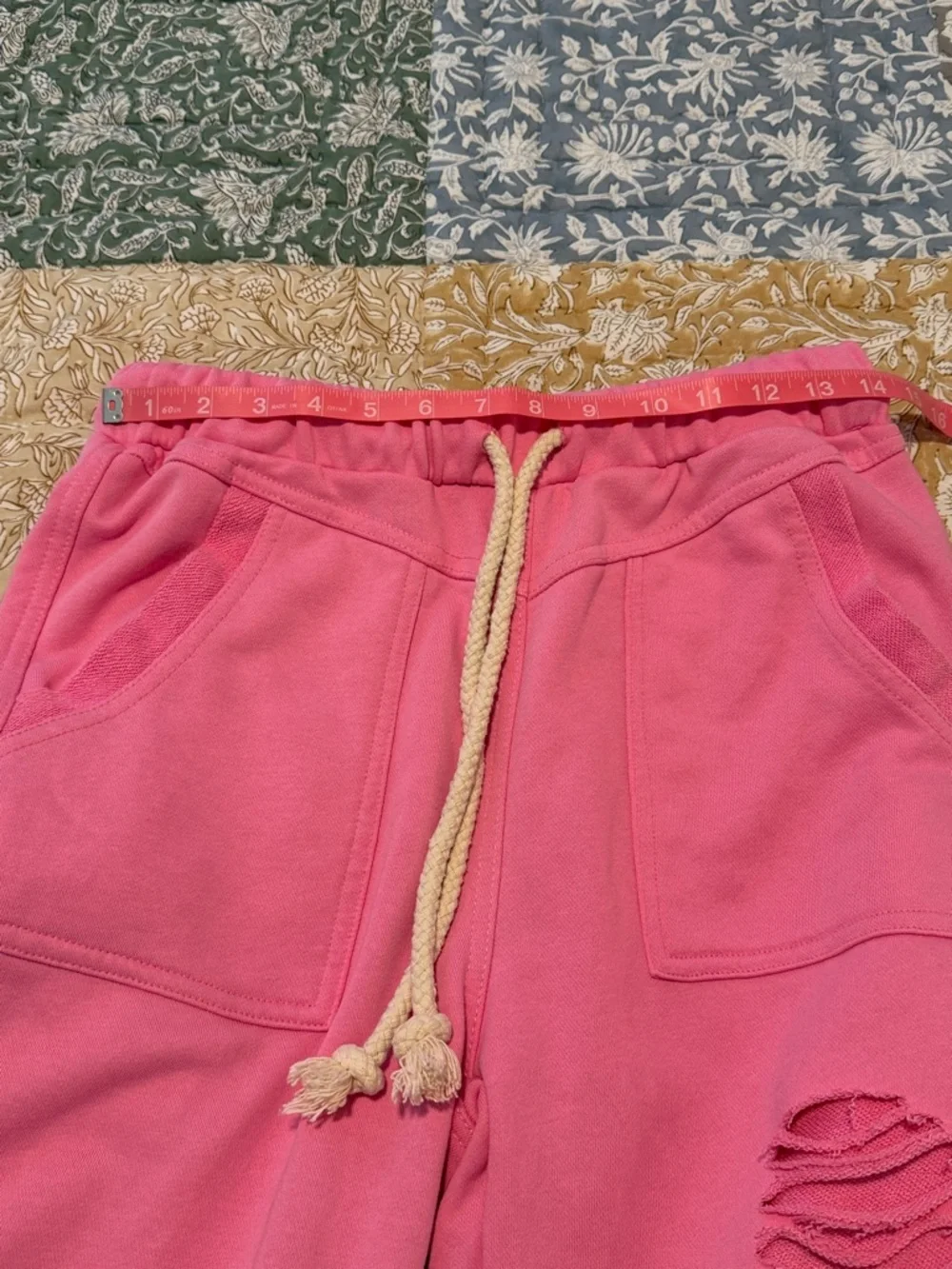 POL Distressed Terry Jogger Sweatpants Bubblegum Pink Boho Hippie Style Small - Picture 11 of 15